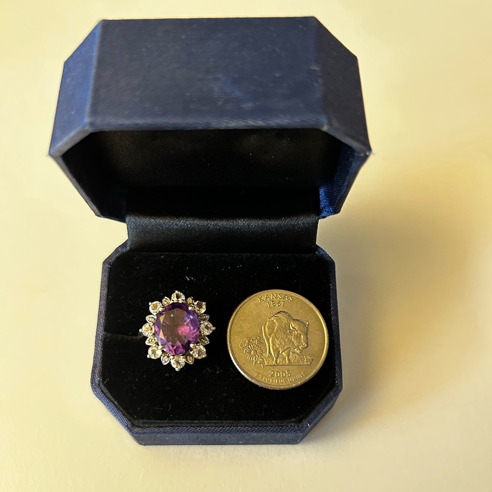Sparkly Purple Gemstone Ring Size 7 - Picture 13 of 17